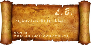 Lejbovics Brigitta névjegykártya